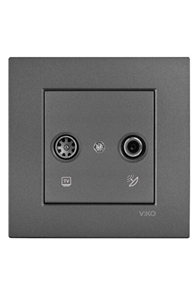 VİKO Viko Artline Novella Füme TV-SAT İkili Uydu Prizi Sonlu ÇERÇEVELİ