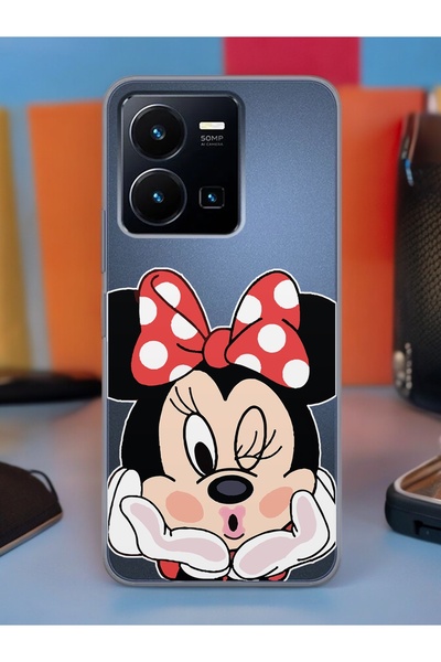Spoyi Vivo Y35 Minne Tasarımlı Şeffaf Telefon Kılıfı