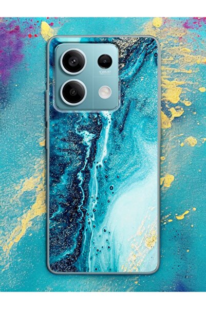 Spoyi Xiaomi Redmi Note 13 Pro 5G Mavi Kumsal Tasarımlı Şeffaf Telefon Kılıfı