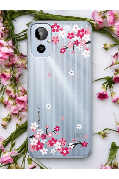 Spoyi GM 23 SE Art Sakura Tasarımlı Şeffaf Telefon Kılıfı