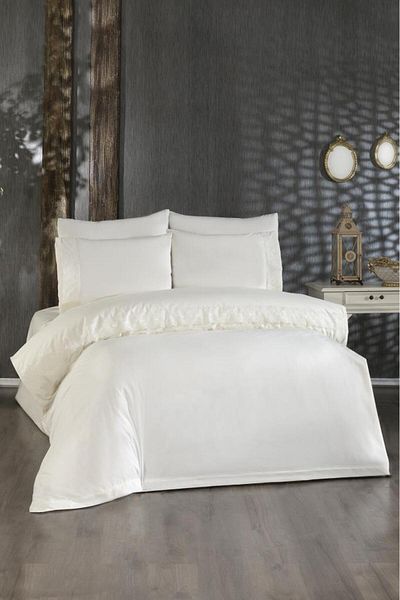 Çeyiz Diyarı Σετ Παπλωματοθήκης Γαλλικής προίκας Perihan Lace - Κρέμα