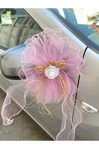 ecrin tuhafiye hobi 5'li Çiçekli Düğün Arabası Süsü Gelin Arabası Konvoy Süsü...