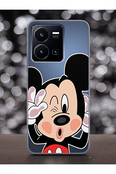 Spoyi Vivo Y22s Mickey Tasarımlı Şeffaf Telefon Kılıfı
