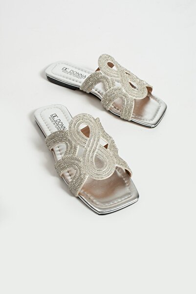 DC DONNA Papuci eleganti cu detaliu de piatra