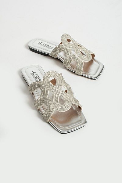 DC DONNA Stylish Slippers with Stone Detail