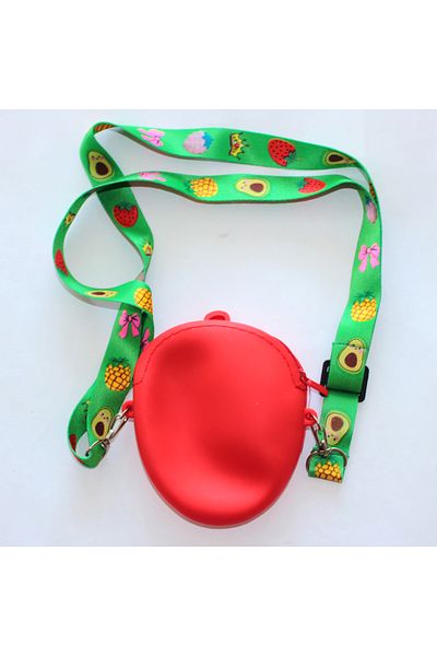 DM ONLINE Red Strawberry Patterned Silicone Kids Shoulder Bag
