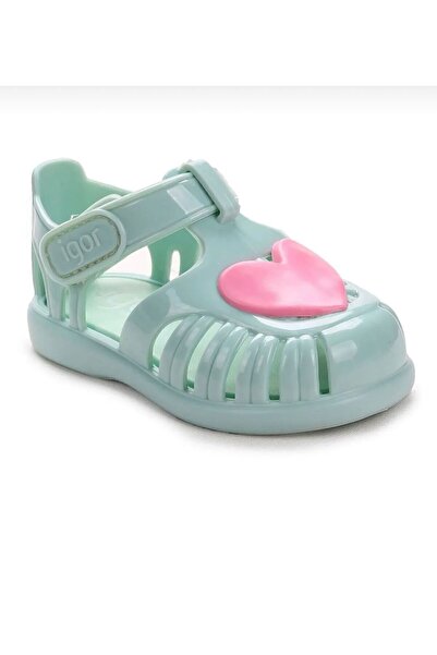 IGOR Sandale pentru copii Tobby Gloss Love cu velcro - Mentă