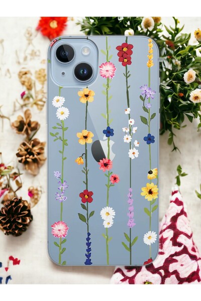 Spoyi iPhone 15 İmera Tasarımlı Şeffaf Telefon Kılıfı