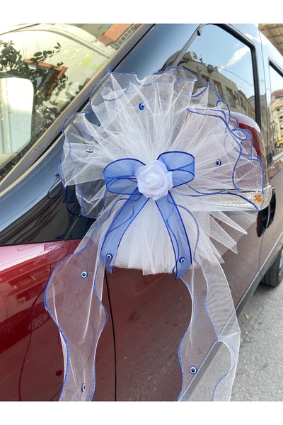 ecrin tuhafiye hobi 5'li Çiçekli Düğün Arabası Süsü Gelin Arabası Konvoy Süsü...