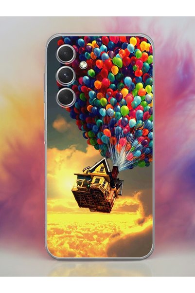 Spoyi حافظة هاتف شفافة بتصميم بالون من سامسونج A34 Up Cartle