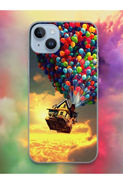 Spoyi iPhone 15 Up Cartle Balon Tasarımlı Şeffaf Telefon Kılıfı