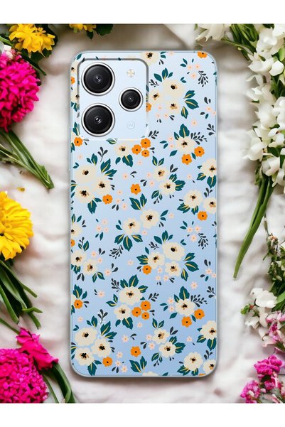 Spoyi Xiaomi Redmi 12 Transparent Phone Case with Sunflower Daisy Design