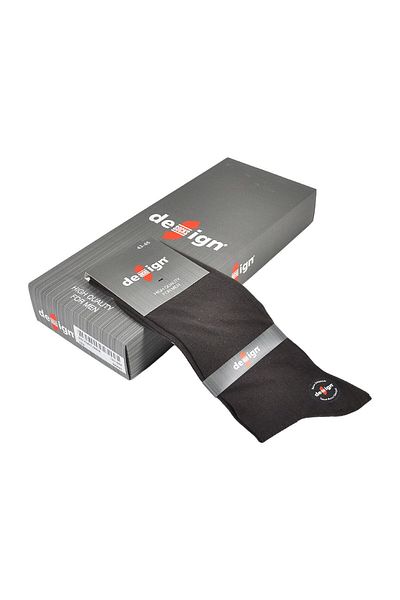 Design Socks Мъжки кафяви обикновени чорапи от пениран памук (6 чифта) в специална кутия - Чорапи с шарки