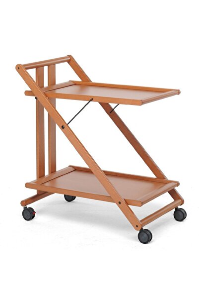 FoppaPedretti Sprint Ahşap Katlanabilir Servis Arabası Ceviz Renk