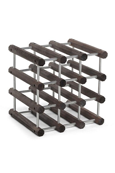 Genel Markalar Şık Ahşap ve Alüminyum Modüler Şişe Rafı, Siyah Renk