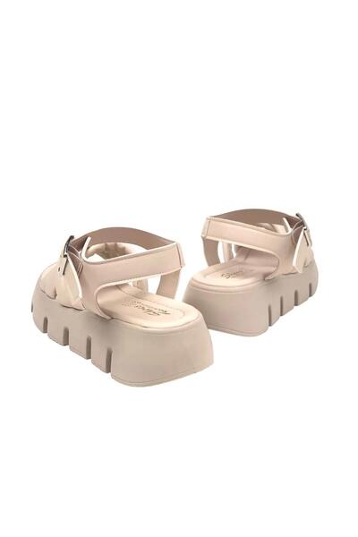 bescobel Kadın Penny Bej Yüksek Taban Biyeli Sandalet