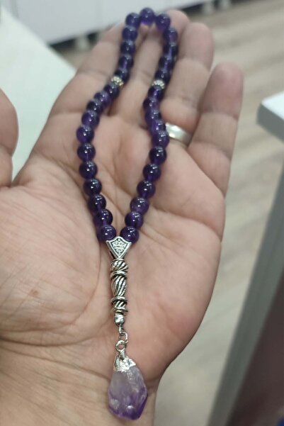 TAŞÇIZADE حجر الجمشت 8 ملم مسبحة من الحجر الطبيعي مع طرف الجمشت الطبيعي