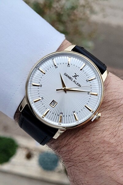 Daniel Klein Kasası Gold Kordonu Siyah Renk 2 Yıl Garantili Takvimli Erkek Ko...
