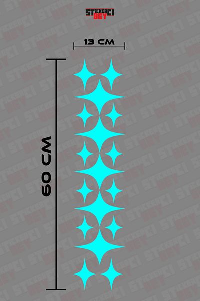 STİCKERCI BEY Set de 4 autocolante Arkeseashure acoperite cu stele tăiate