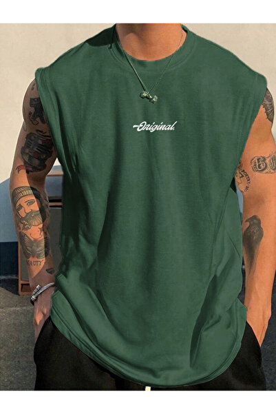 FAVORİST Original Kolsuz Atlet tshirt  Erkek Sıfır Kol Baskısız Giyim Spor Gi...