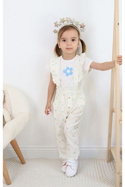 Harika KIDS Linen Fabric Baby Girl and Child Sapolet Set