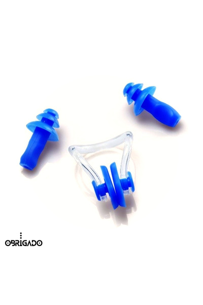 obrigado Kulak Burun Tıkacı Silikon Su Kaçma Önleyici Havuz Deniz Kulak ve Burun Tıkayıcı Temizlenebilen Set