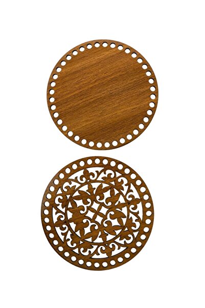 aladepo غطاء قاعدة سلة خشب منقوش مقاس 15 سم وجه مزدوج خشب الجوز 3 مم ام دي اف