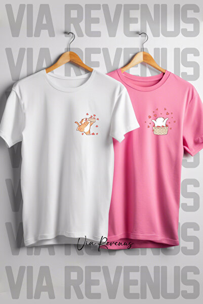 Vordevia mačka Štampano Oversize kroj Kombinacija ljubavnika sa srcem