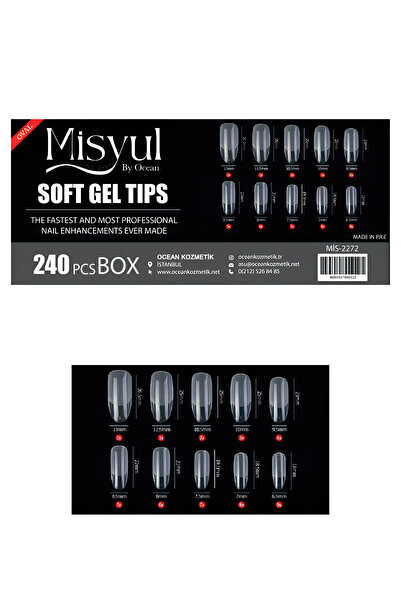 Misyul Soft Jel Tips Protez Tırnak Tips Uzatma Yeni Nesil 240 Adet