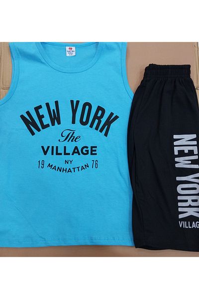 Terry Boy's Combed Cotton Suit - Strappy Shorts