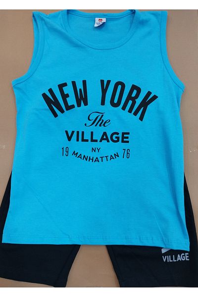 Terry Boy's Combed Cotton Suit - Strappy Shorts