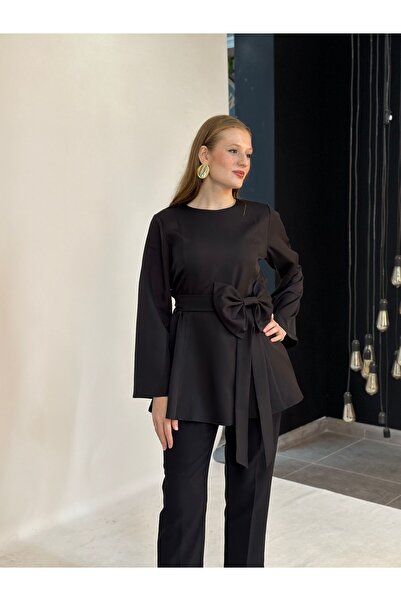 BUSRAORHAN Peplum kesim fiyonklu bluz