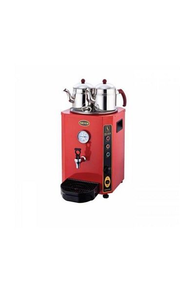 Jumbo Silverinox Red Tea Boiler - Light Gas 23 Liters, 2 Teapot Tea Machine