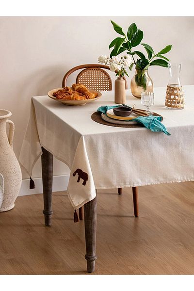 LC Waikiki LCW HOME Fata de Masa Brodata Elefant 150x150 Cm