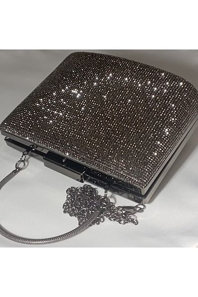 Şarra Gossi Geantă de seară Platinum Geantă de rochie de seară cu pietre
