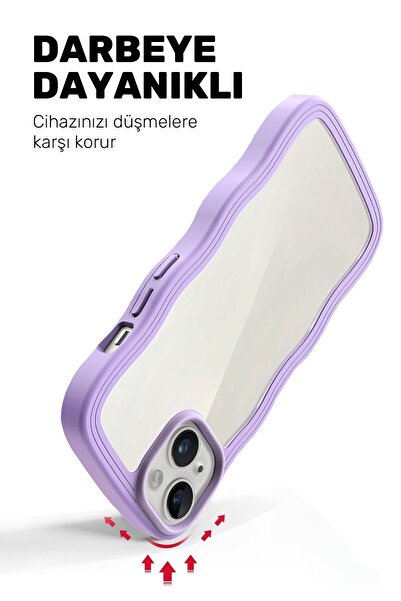 CONOCER iPhone 15 Compatible Wavy Frame Shockproof Silicone Phone Case