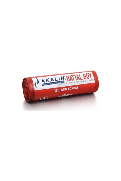 Akalın Professional Cleaning Products أكالين كيس نفايات طبي كبير الحجم 72 × 95 سم 1 لفة