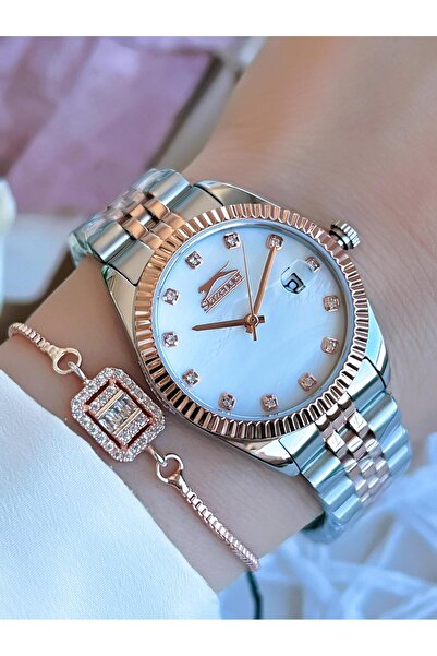 Slazenger Takvimli Yeni Sezon Elite Model 30 Mt Suya Dayanıklı Bileklik Kadın...