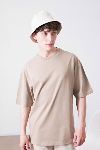 FECCY Tricou oversize unisex Stone Basic