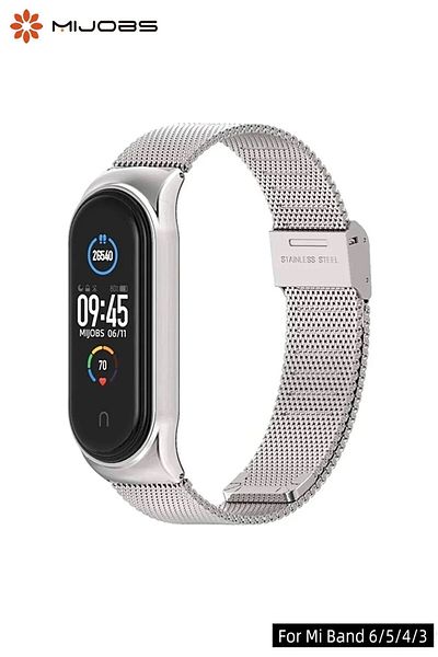 CONOCER Xiaomi Mi Band 6-5-4-3 شبكة معدنية متوافقة (مع مشبك) حزام حبل عالي الجودة