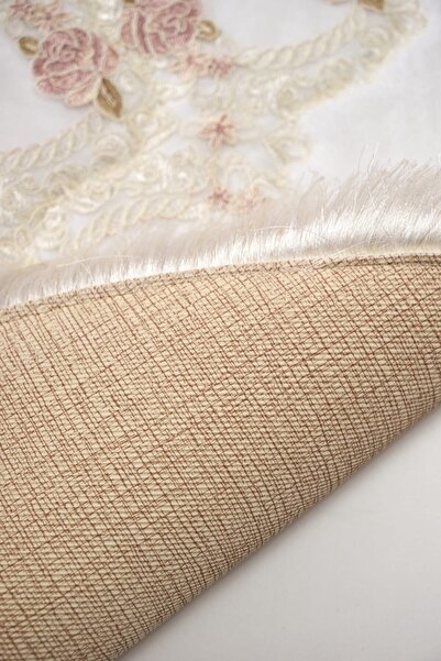 Alanur Home Acacia Fringed Welsoft Lace 3-Piece Bathroom Toilet Set White