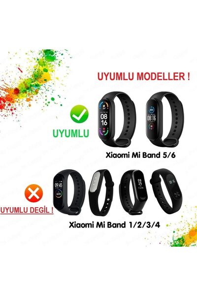 CONOCER Xiaomi Mi Band 5 Ve 6 Uyumlu [ Yüksek Kalite] Silikon Kordon Kayış