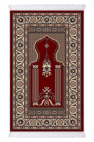Alanur Home Claret Red Pearl Digital Prayer Rug 70x110 1026