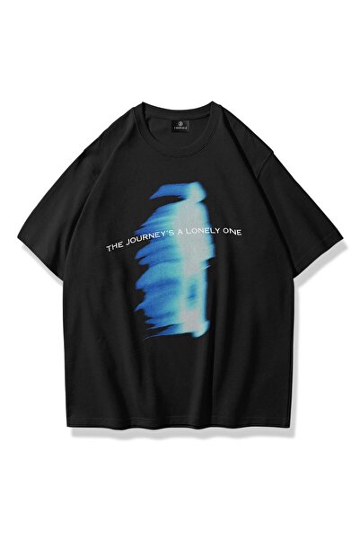 FECCY Tricou Oversize Unisex Journey Negru
