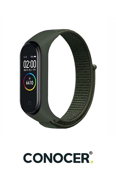 CONOCER حزام حبل عالي الجودة منسوج من القش لـ Xiaomi Mi Band 3-7