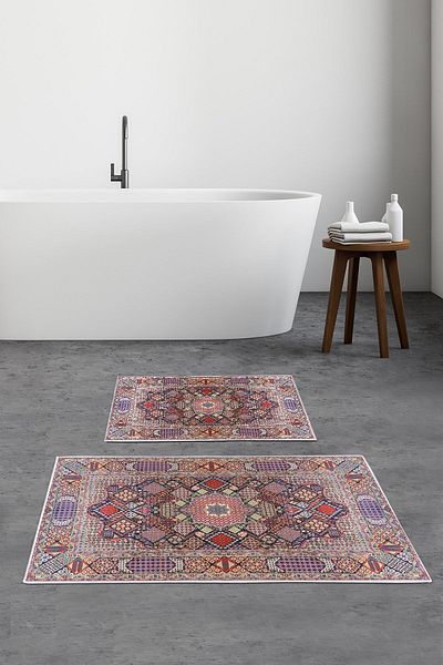 Alanur Home Ψηφιακό Σετ Μπάνιου Alanur Trend Αντιολισθητική Σόλα Kt438 Multi