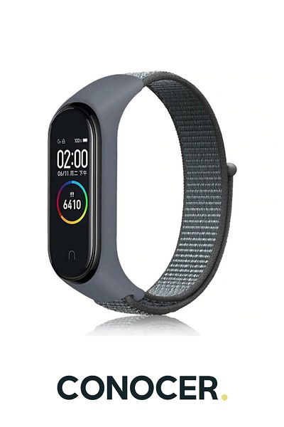 CONOCER Xiaomi Mi Band 3-6 - حزام حبل منسوج عالي الجودة