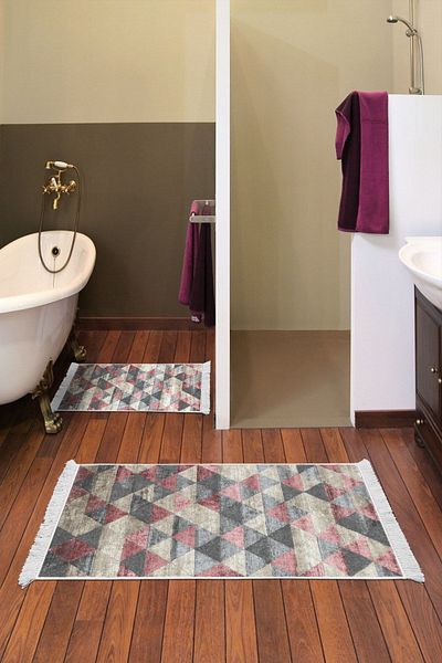 Alanur Home Eko Trend Djt 2-pack Πλενόμενη αντιολισθητική βάση μπάνιου 661 Nordic Powder 50 x 80 - 40 x 50