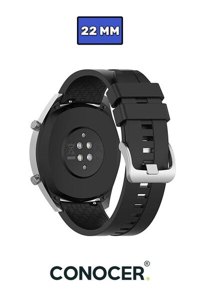 CONOCER Samsung Galaxy Watch 3 (45MM) - Watch 1 (46MM) Uyumlu Silikon Desenli...