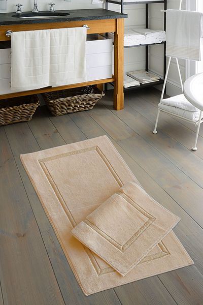 ALANUR Home Royal Jakuar Cotton Bathroom 2-Pece Σετ Τουαλέτας Cappuccino